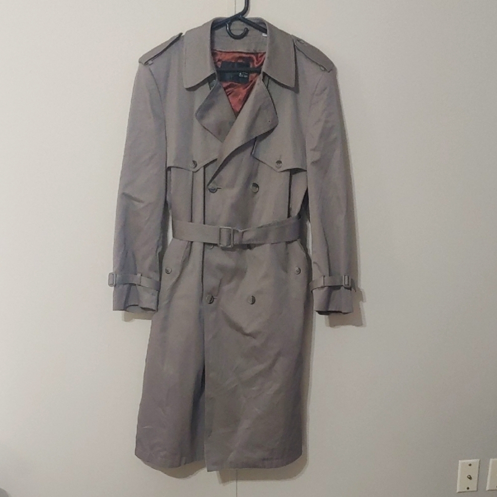 VTG Stratojac Belted Trench Coat Removable Liner Men's Size 42